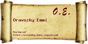 Oravszky Emmi névjegykártya